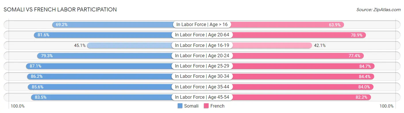 Somali vs French Labor Participation