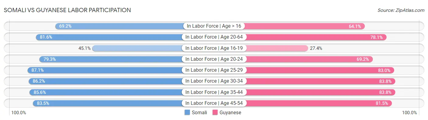 Somali vs Guyanese Labor Participation