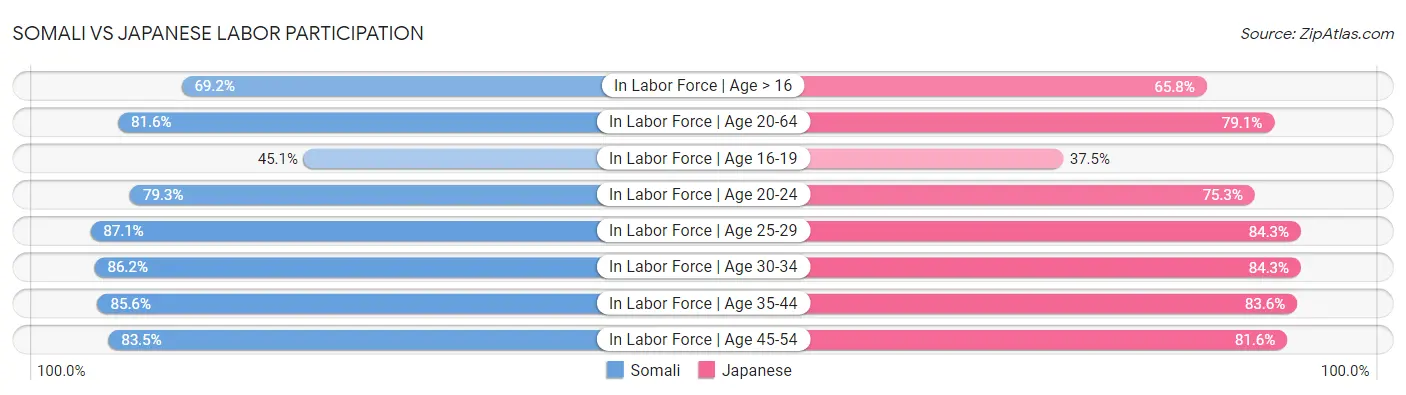 Somali vs Japanese Labor Participation