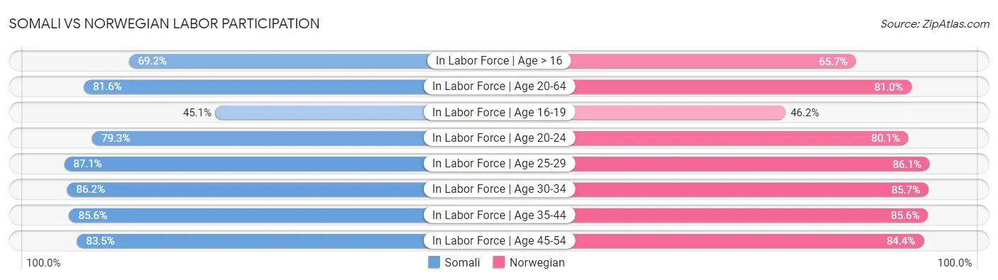 Somali vs Norwegian Labor Participation