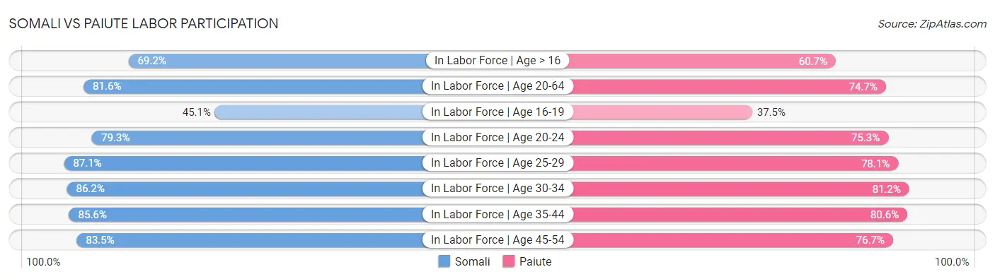 Somali vs Paiute Labor Participation