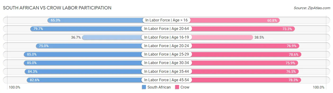 South African vs Crow Labor Participation