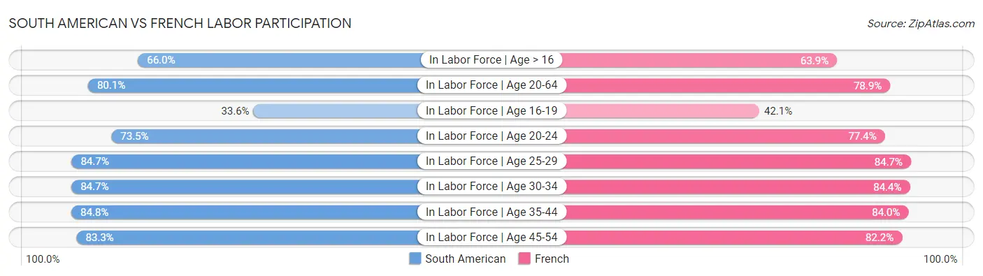 South American vs French Labor Participation