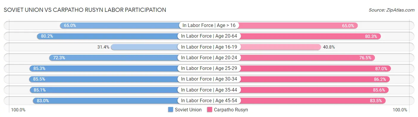 Soviet Union vs Carpatho Rusyn Labor Participation