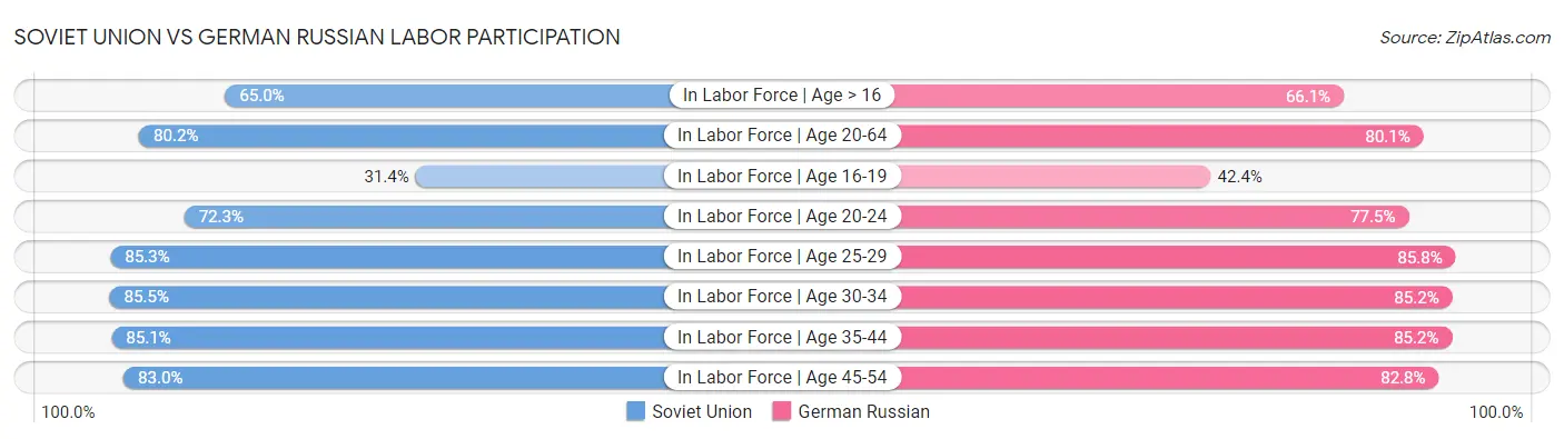 Soviet Union vs German Russian Labor Participation