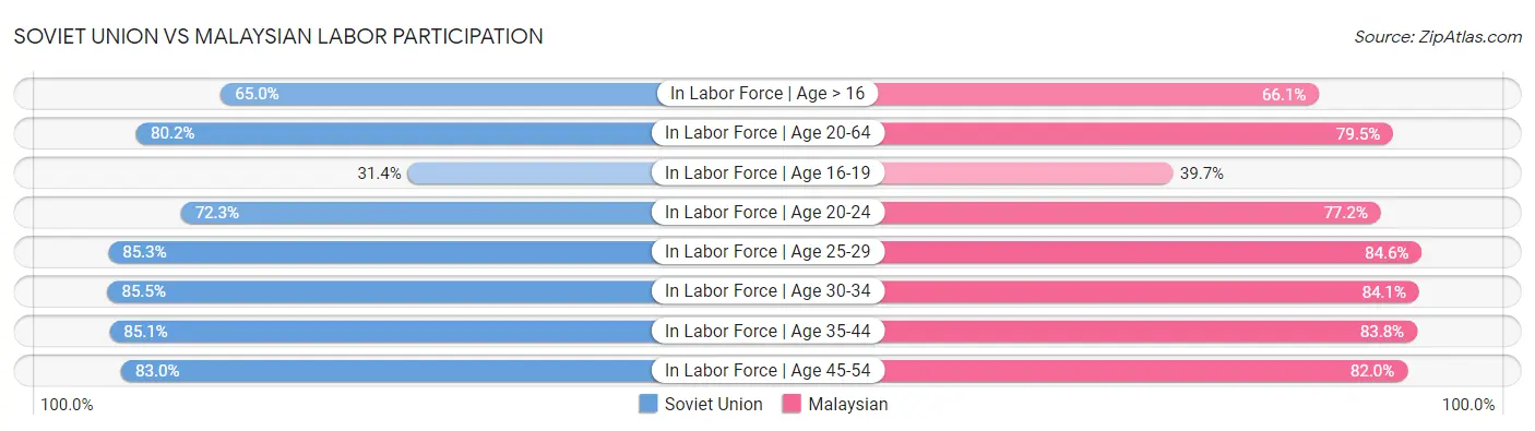 Soviet Union vs Malaysian Labor Participation