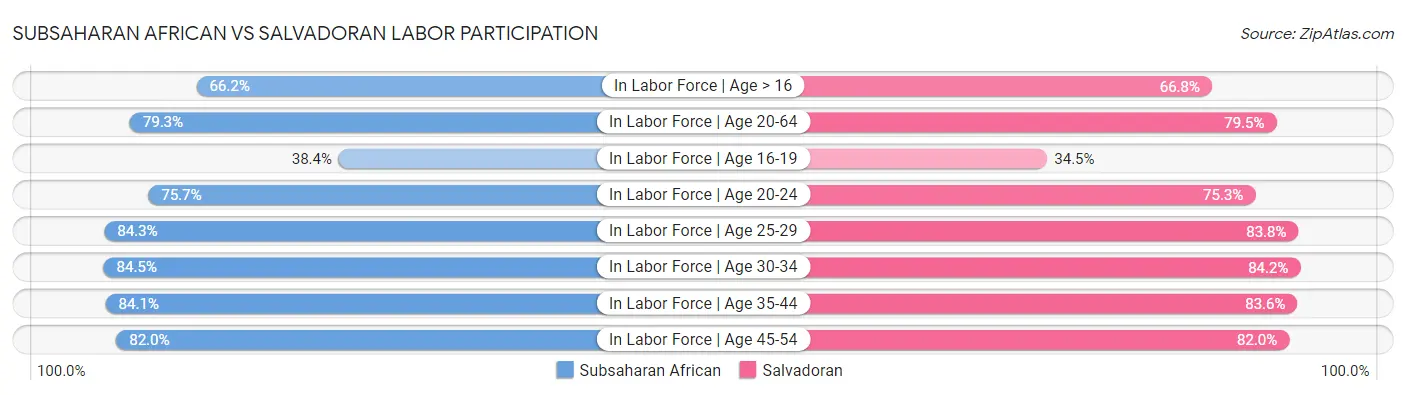 Subsaharan African vs Salvadoran Labor Participation