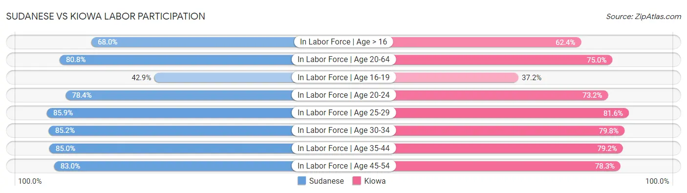 Sudanese vs Kiowa Labor Participation