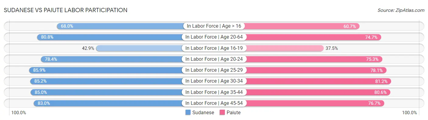 Sudanese vs Paiute Labor Participation
