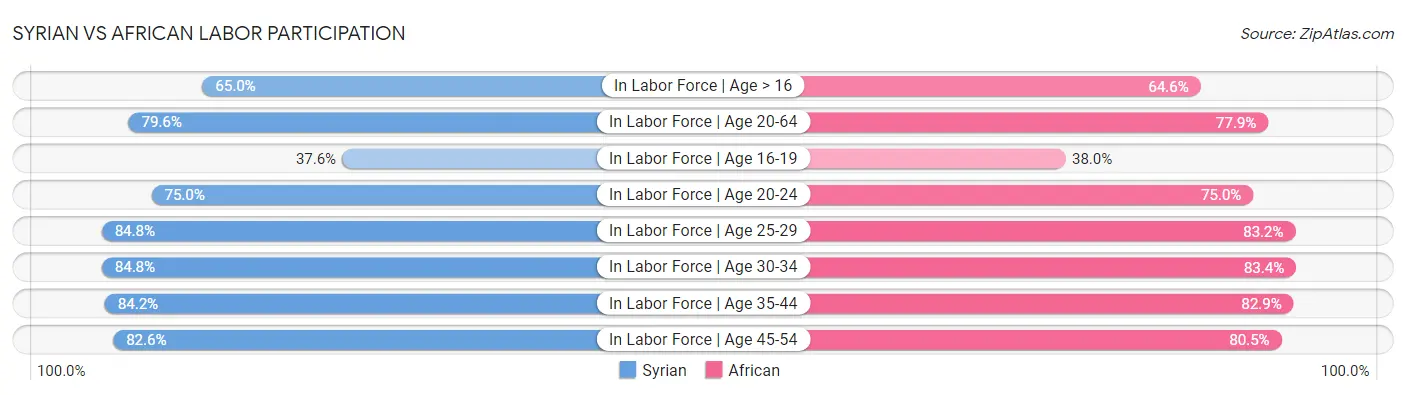 Syrian vs African Labor Participation
