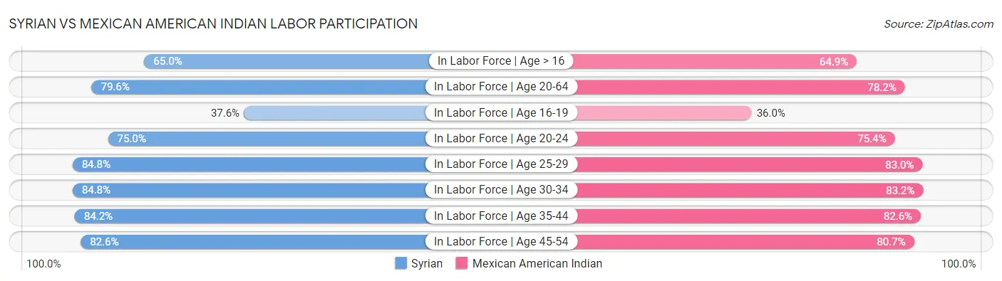 Syrian vs Mexican American Indian Labor Participation