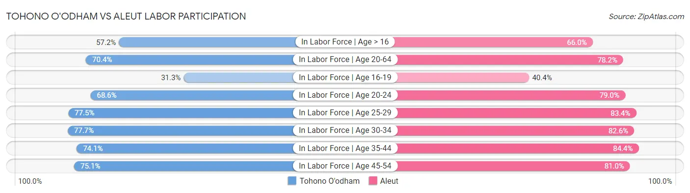 Tohono O'odham vs Aleut Labor Participation