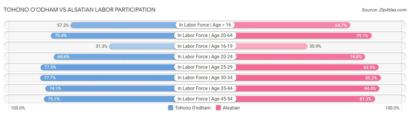 Tohono O'odham vs Alsatian Labor Participation