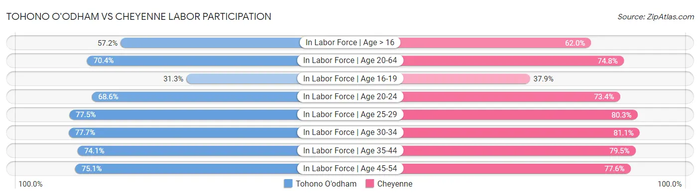 Tohono O'odham vs Cheyenne Labor Participation
