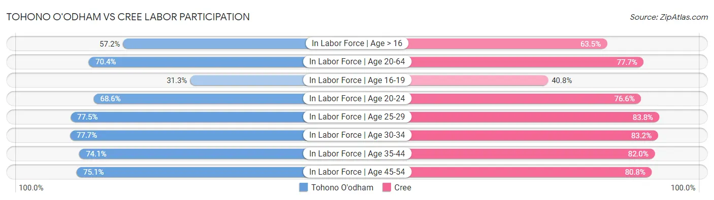 Tohono O'odham vs Cree Labor Participation