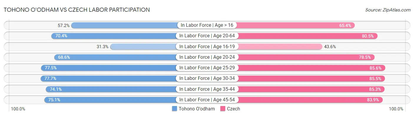 Tohono O'odham vs Czech Labor Participation