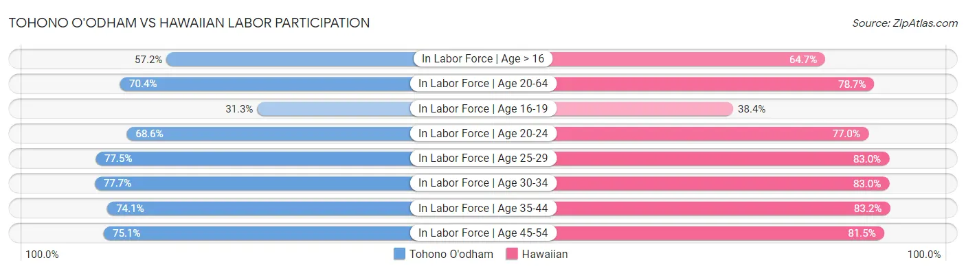 Tohono O'odham vs Hawaiian Labor Participation