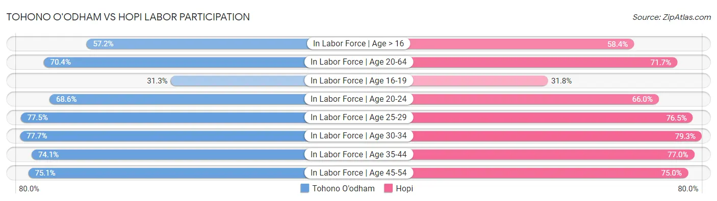 Tohono O'odham vs Hopi Labor Participation