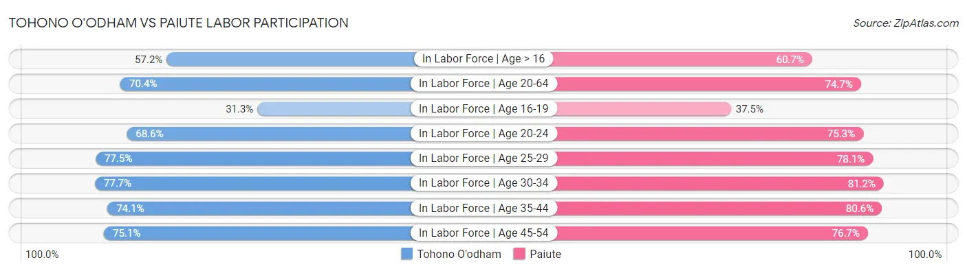Tohono O'odham vs Paiute Labor Participation
