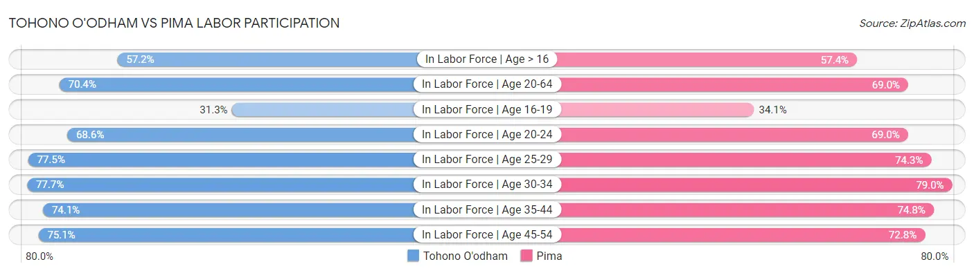 Tohono O'odham vs Pima Labor Participation