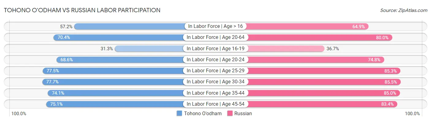 Tohono O'odham vs Russian Labor Participation