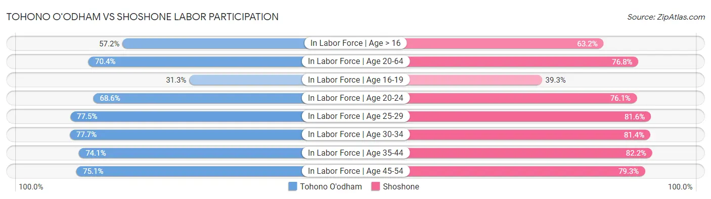 Tohono O'odham vs Shoshone Labor Participation