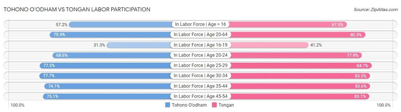 Tohono O'odham vs Tongan Labor Participation