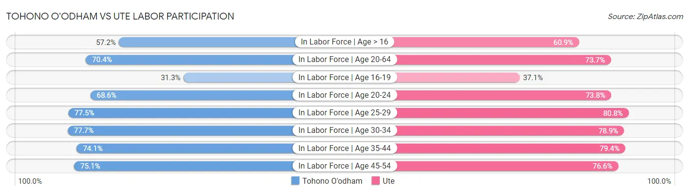 Tohono O'odham vs Ute Labor Participation