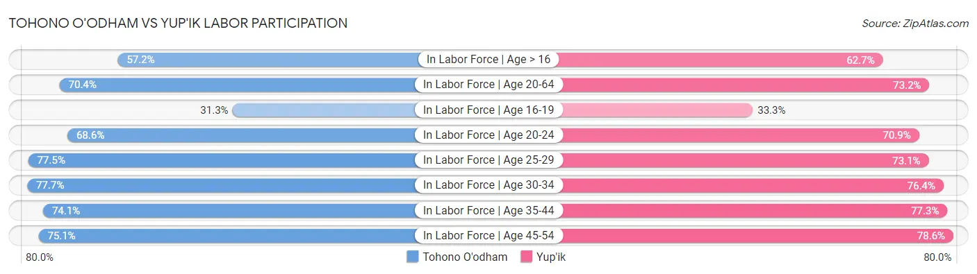 Tohono O'odham vs Yup'ik Labor Participation