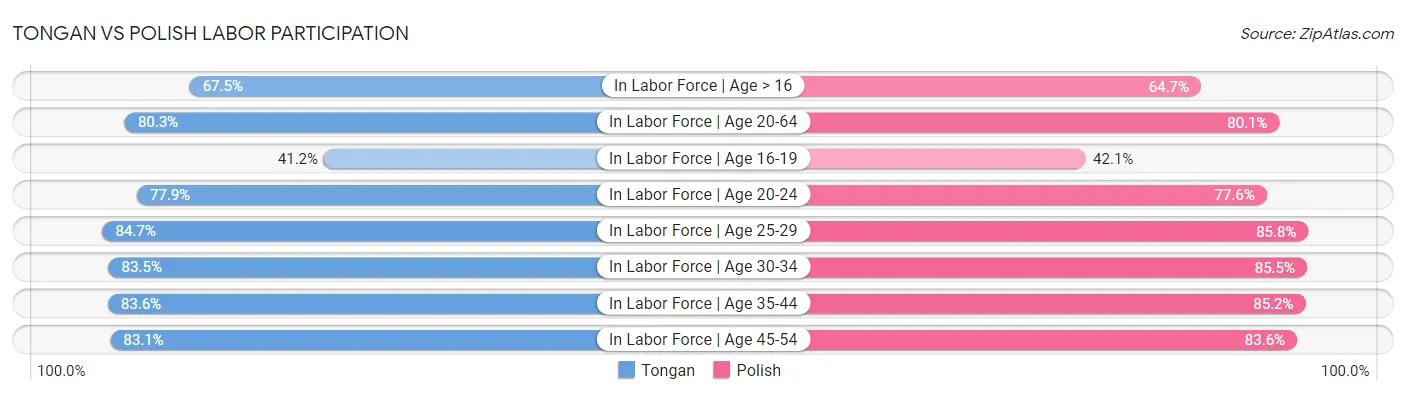 Tongan vs Polish Labor Participation