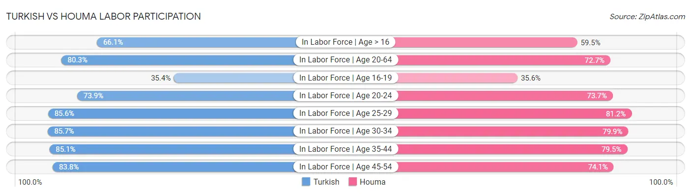 Turkish vs Houma Labor Participation