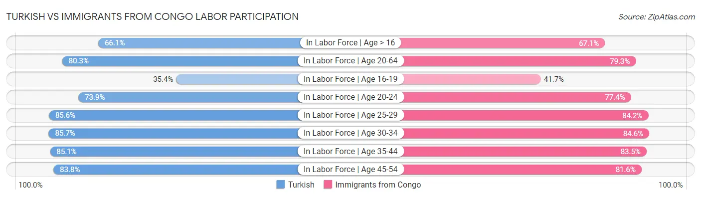 Turkish vs Immigrants from Congo Labor Participation