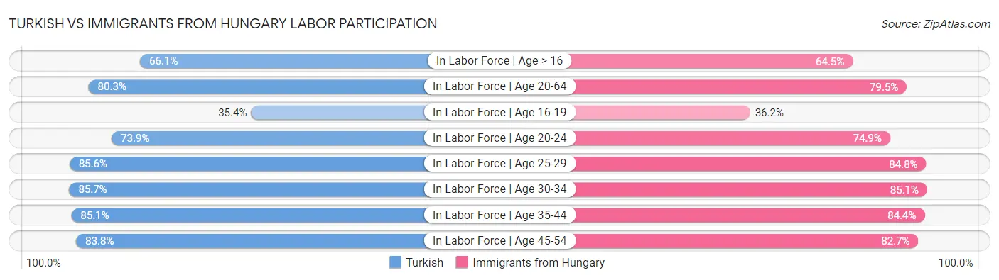 Turkish vs Immigrants from Hungary Labor Participation