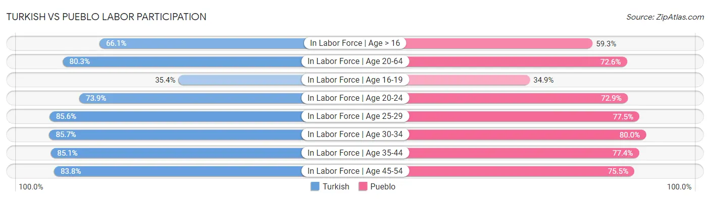 Turkish vs Pueblo Labor Participation