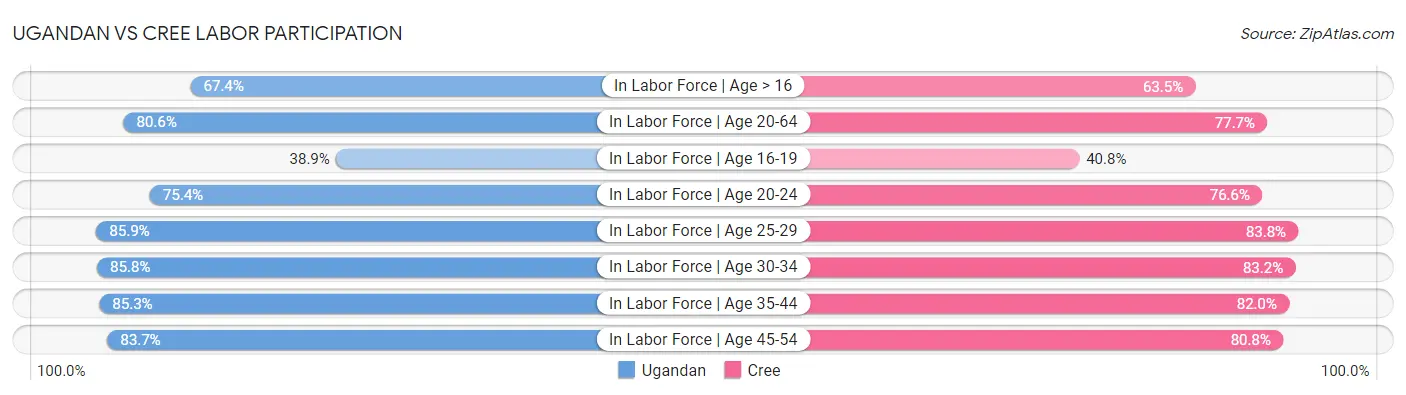 Ugandan vs Cree Labor Participation