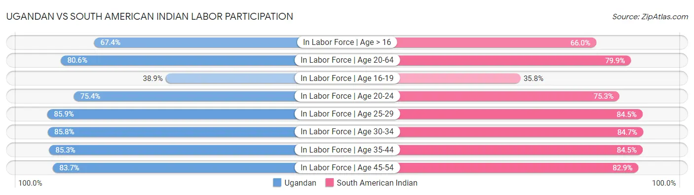 Ugandan vs South American Indian Labor Participation
