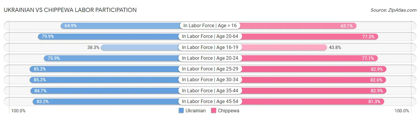 Ukrainian vs Chippewa Labor Participation