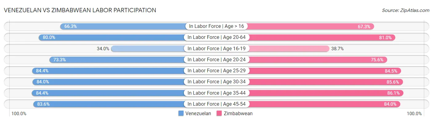Venezuelan vs Zimbabwean Labor Participation