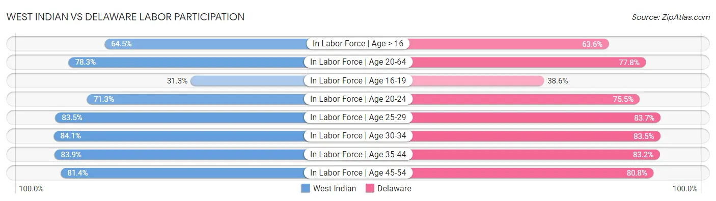 West Indian vs Delaware Labor Participation