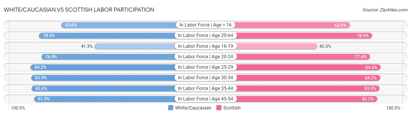 White/Caucasian vs Scottish Labor Participation