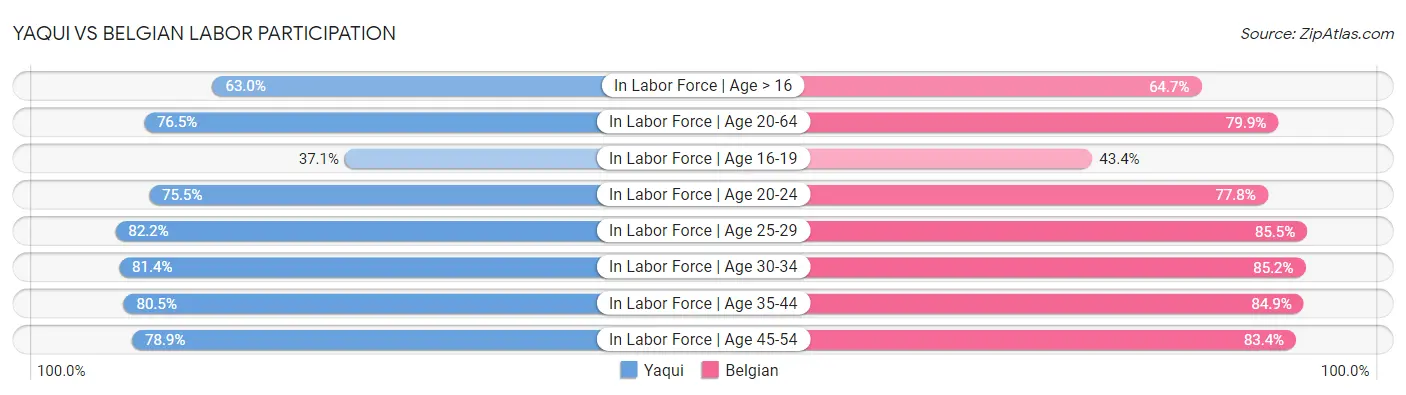 Yaqui vs Belgian Labor Participation