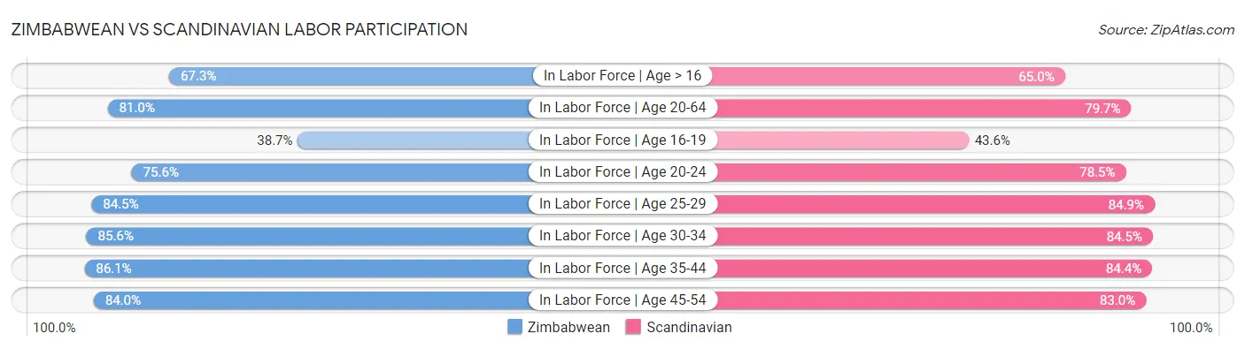 Zimbabwean vs Scandinavian Labor Participation