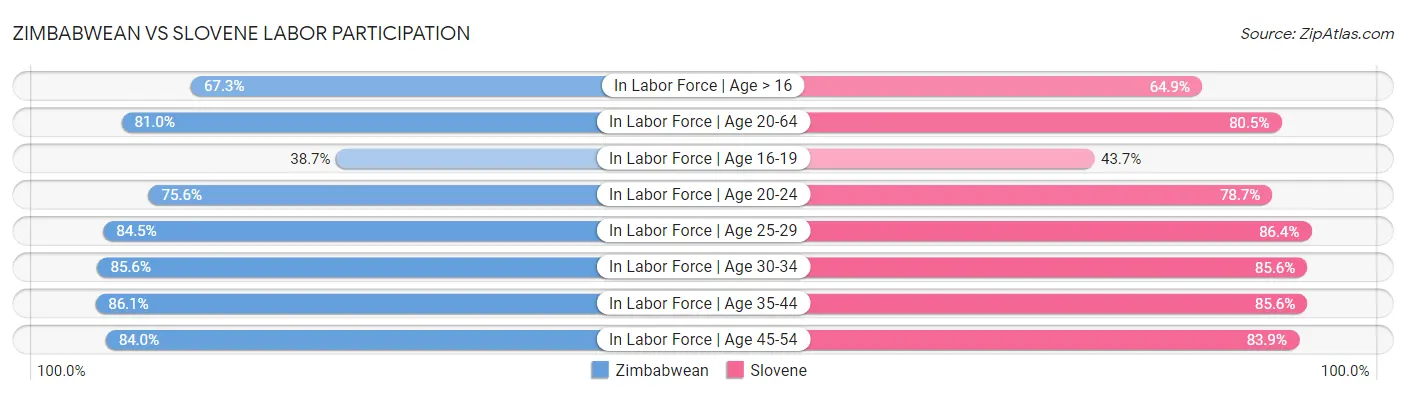 Zimbabwean vs Slovene Labor Participation