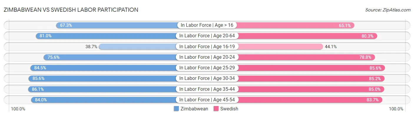 Zimbabwean vs Swedish Labor Participation