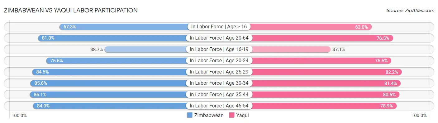 Zimbabwean vs Yaqui Labor Participation
